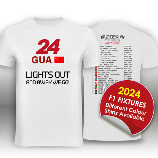 Zhou Guanyu Formula 1 2024 Race Calendar T-Shirt