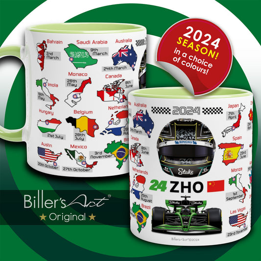 Zhou Guanyu 2024 Formula 1 Season Fixtures Racing Calendar Mug