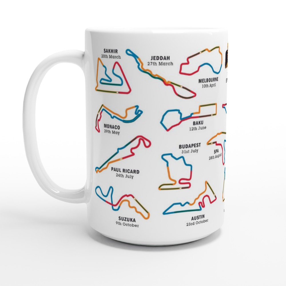 Formula 1 2024 Calendar XL Mugs - 15oz Mug - 2023 2022 Seasons Also Available