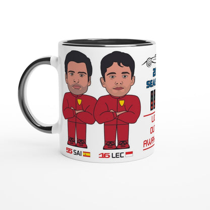 Formula 1 Fun Mug Caricature of the 2024 Ferrari team mates Carlos Sainz and Charles Leclerc