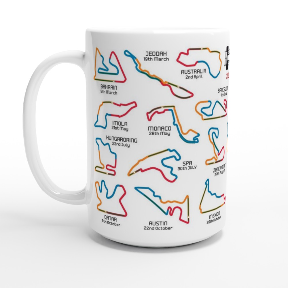 Formula 1 2024 Calendar XL Mugs - 15oz Mug - 2023 2022 Seasons Also Available