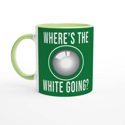 Snooker Mug - Where's The White Going? - fun Mug
