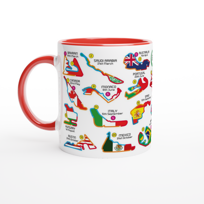 Formula 1 2027 Calendar Mug With Circuits and Flags