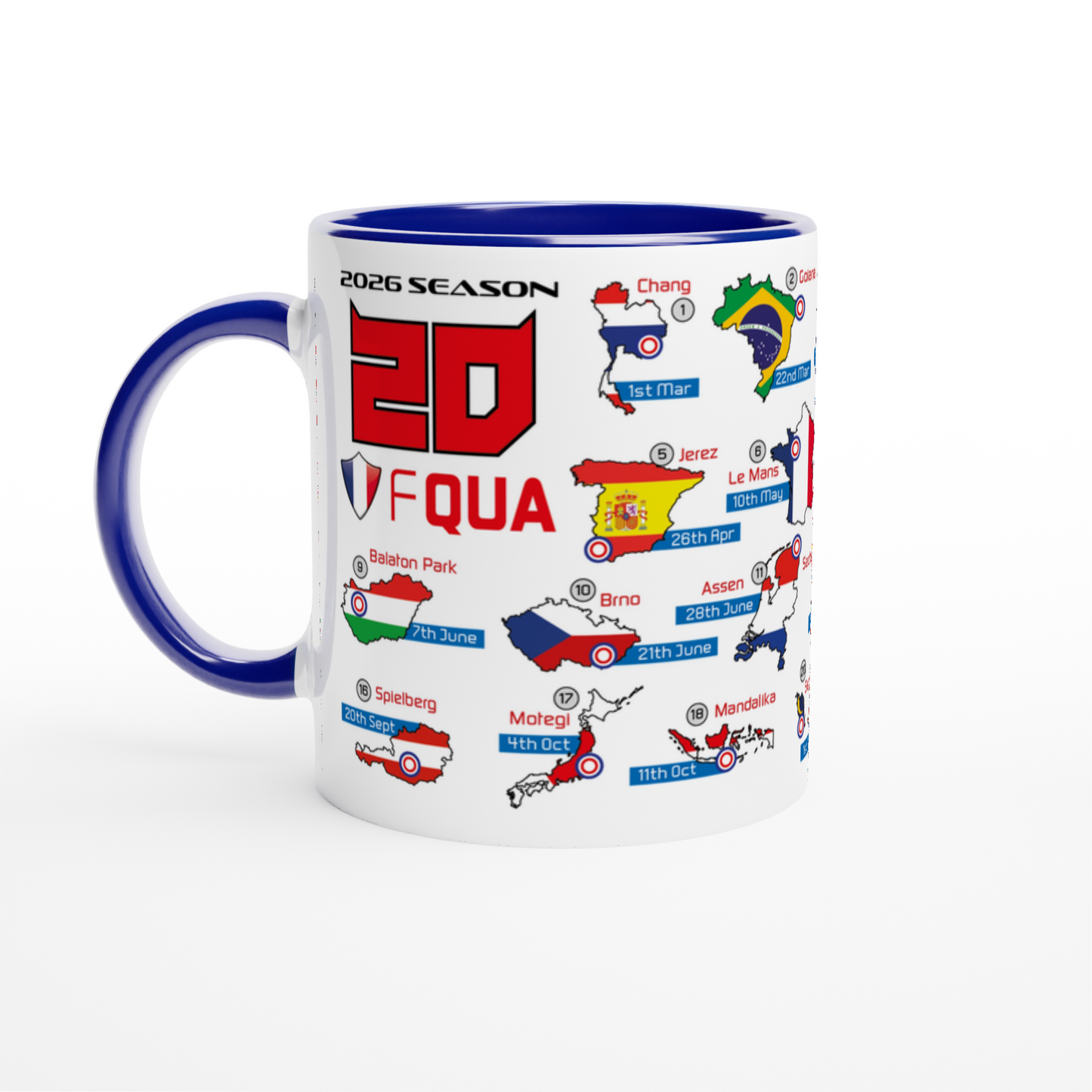 Fabio Quartararo MotoGP 2026 Season Fixtures Racing Calendar Mug