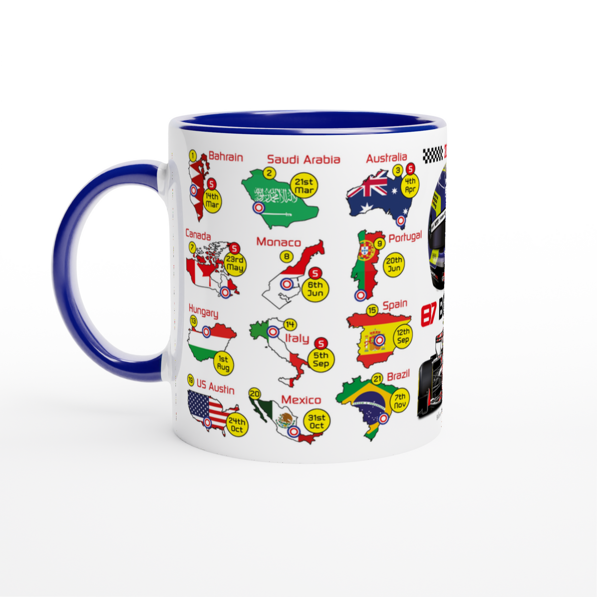 Oliver Bearman 2027 Formula 1 Season Fixtures Mug