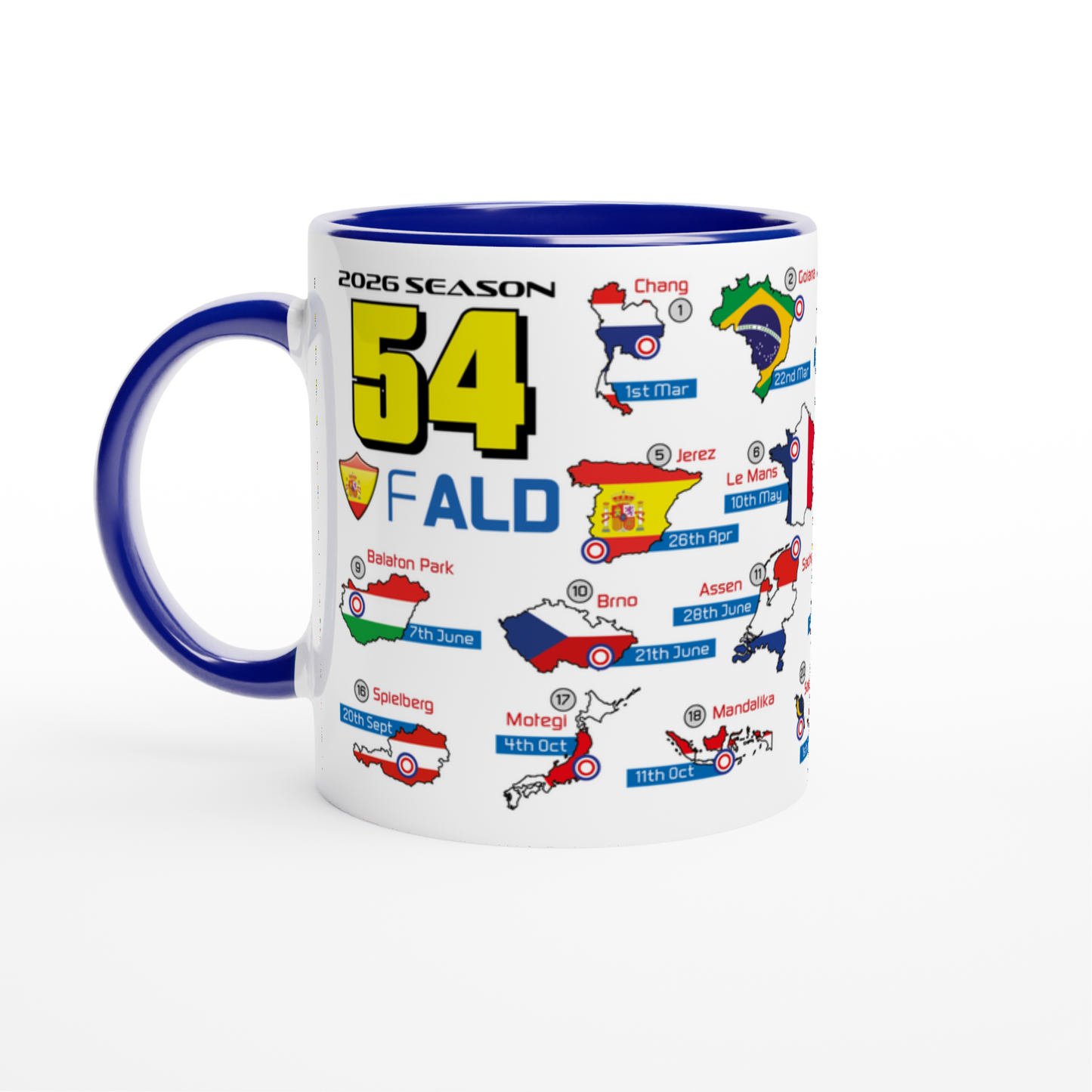 Fermin Aldeguer MotoGP 2026 Season Fixtures Racing Calendar Mug