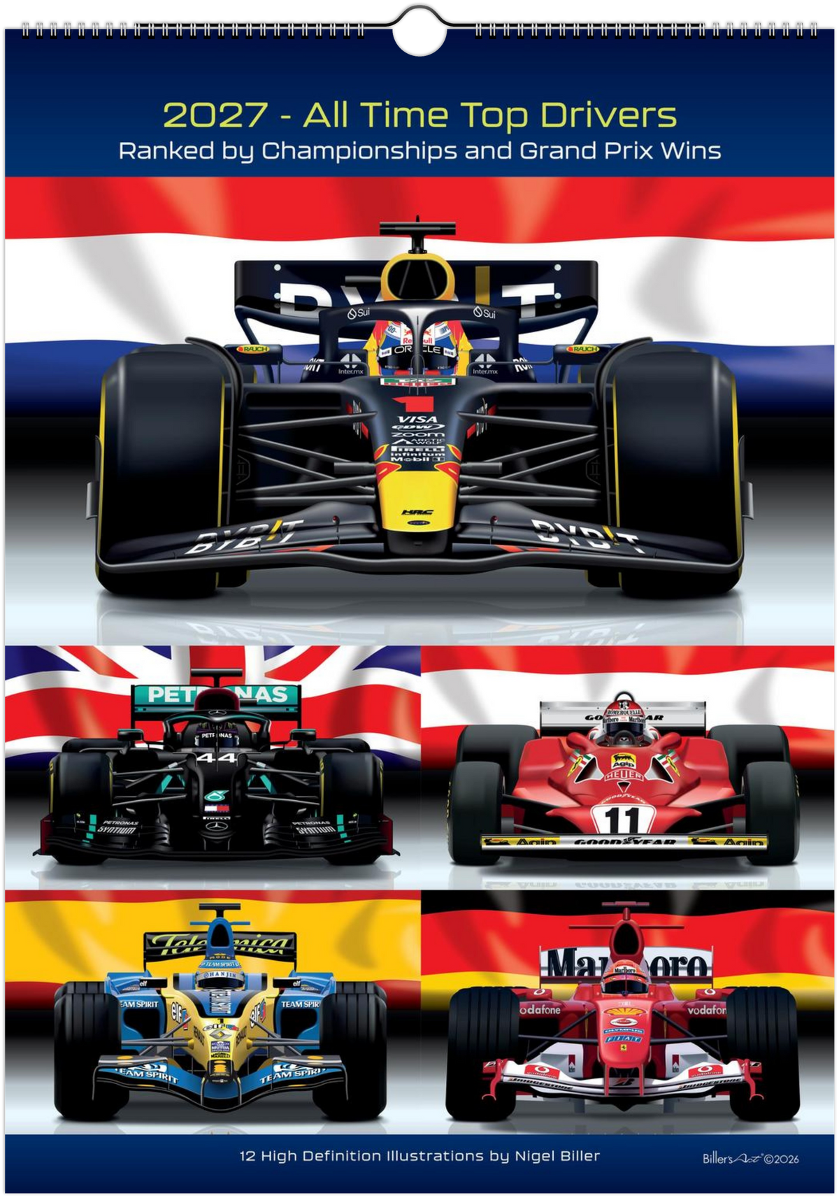 Top F1 Drivers of All Time 2027 Calendars