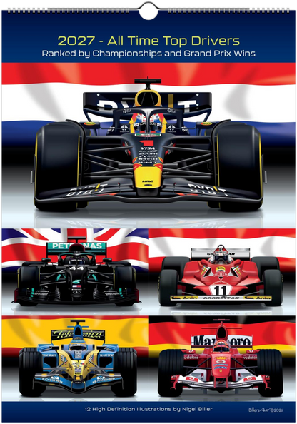 Top F1 Drivers of All Time 2027 Calendar
