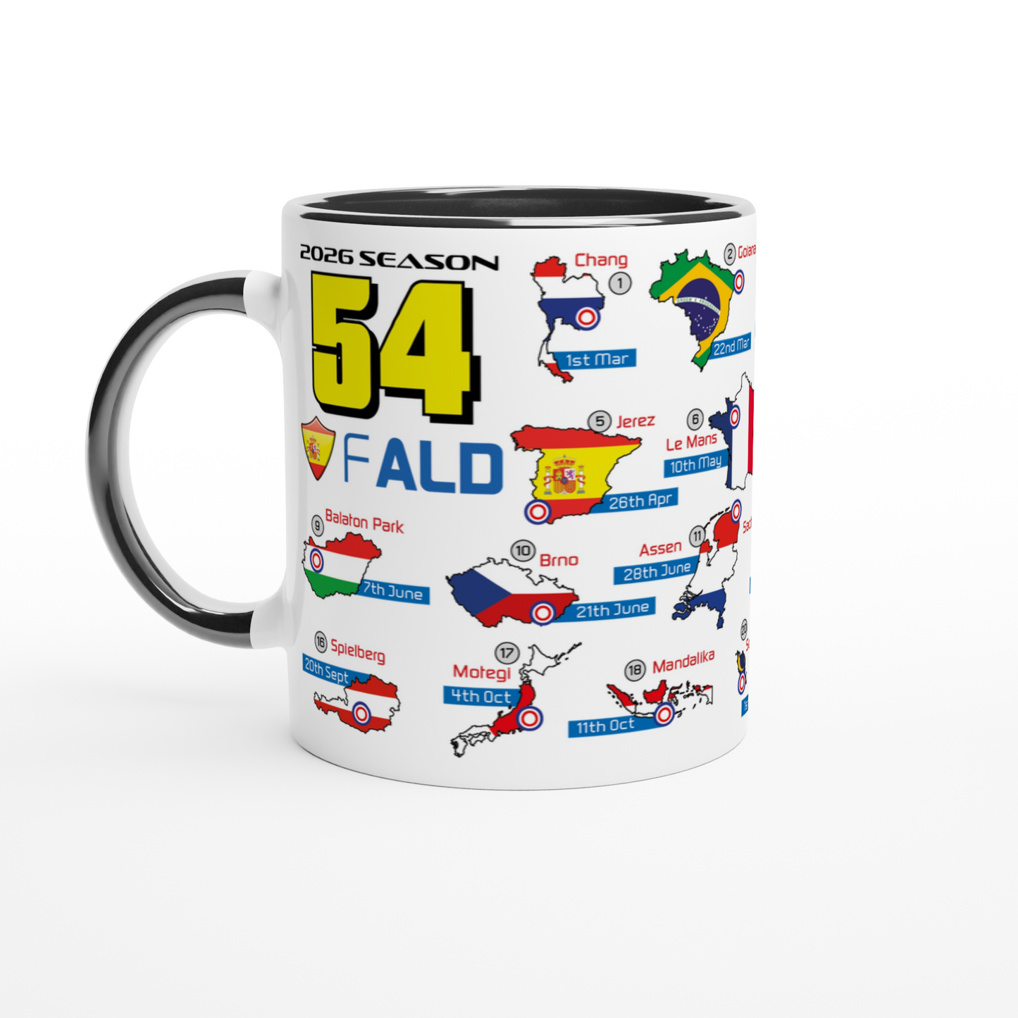 Fermin Aldeguer MotoGP 2026 Season Fixtures Racing Calendar Mug
