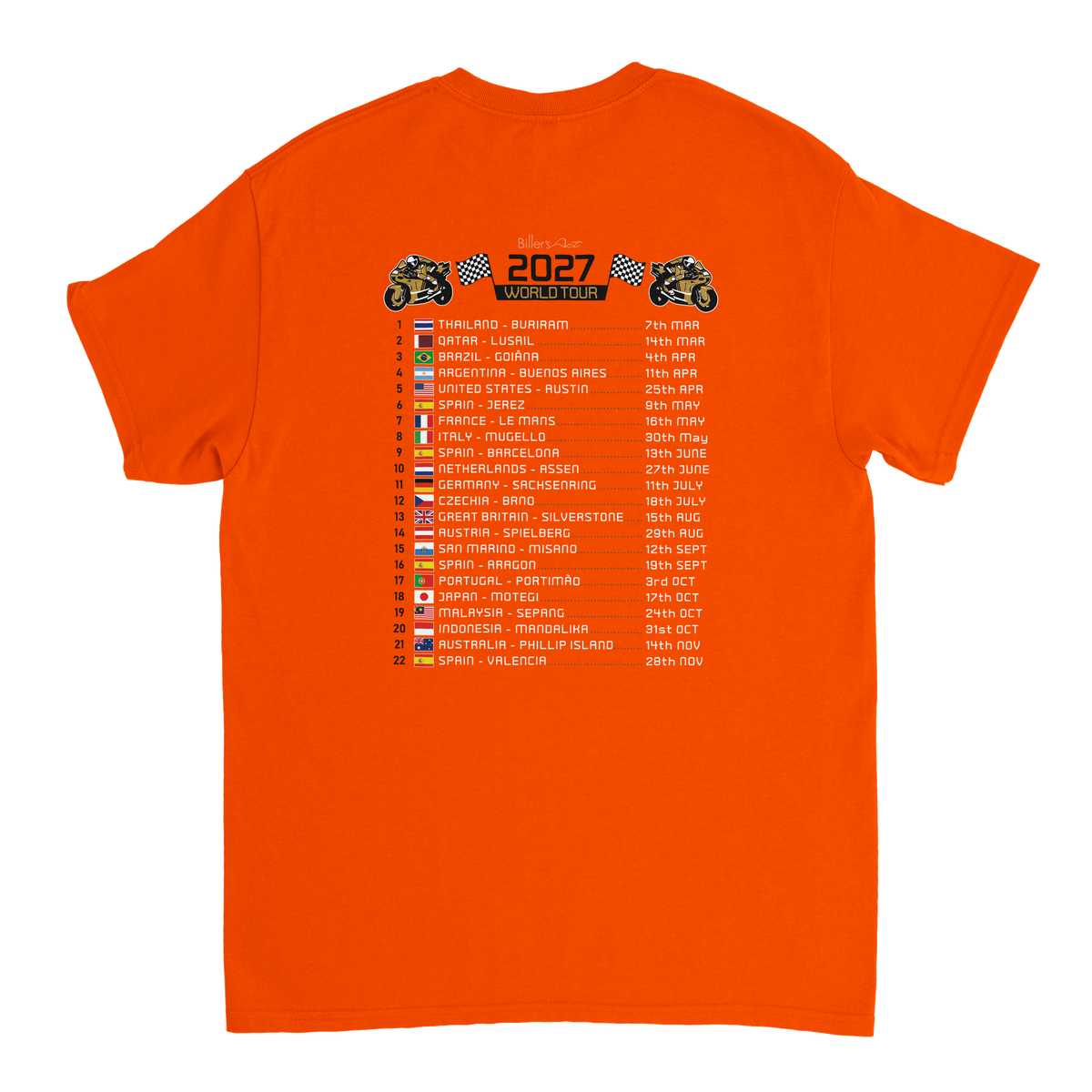 Enea Bastianini 2027 MotoGP Race Calendar T-Shirt