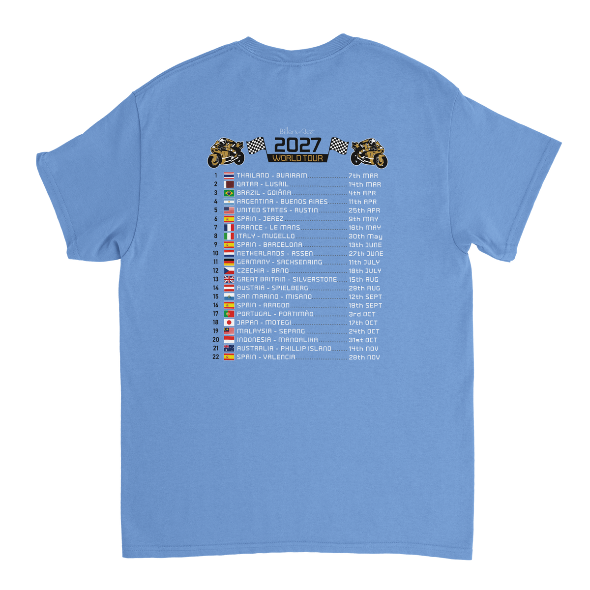 Francesco Bagnaia 2027 MotoGP Race Calendar T-Shirt