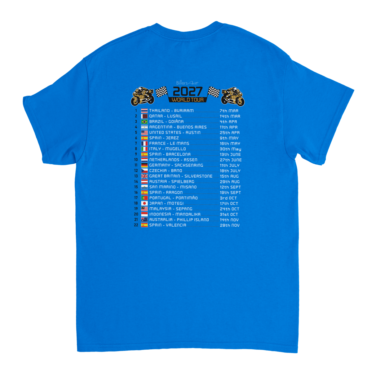 Enea Bastianini 2027 MotoGP Race Calendar T-Shirt