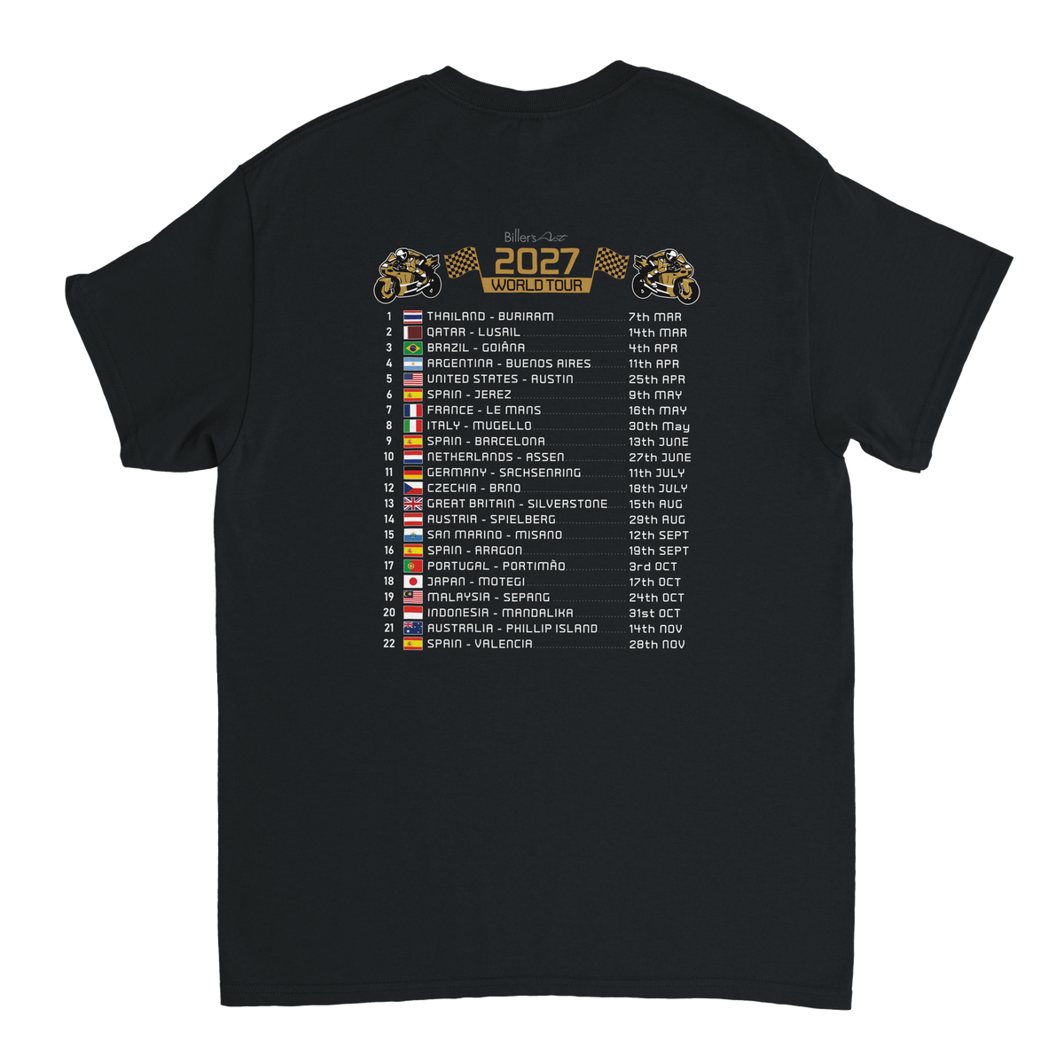 Enea Bastianini 2027 MotoGP Race Calendar T-Shirt