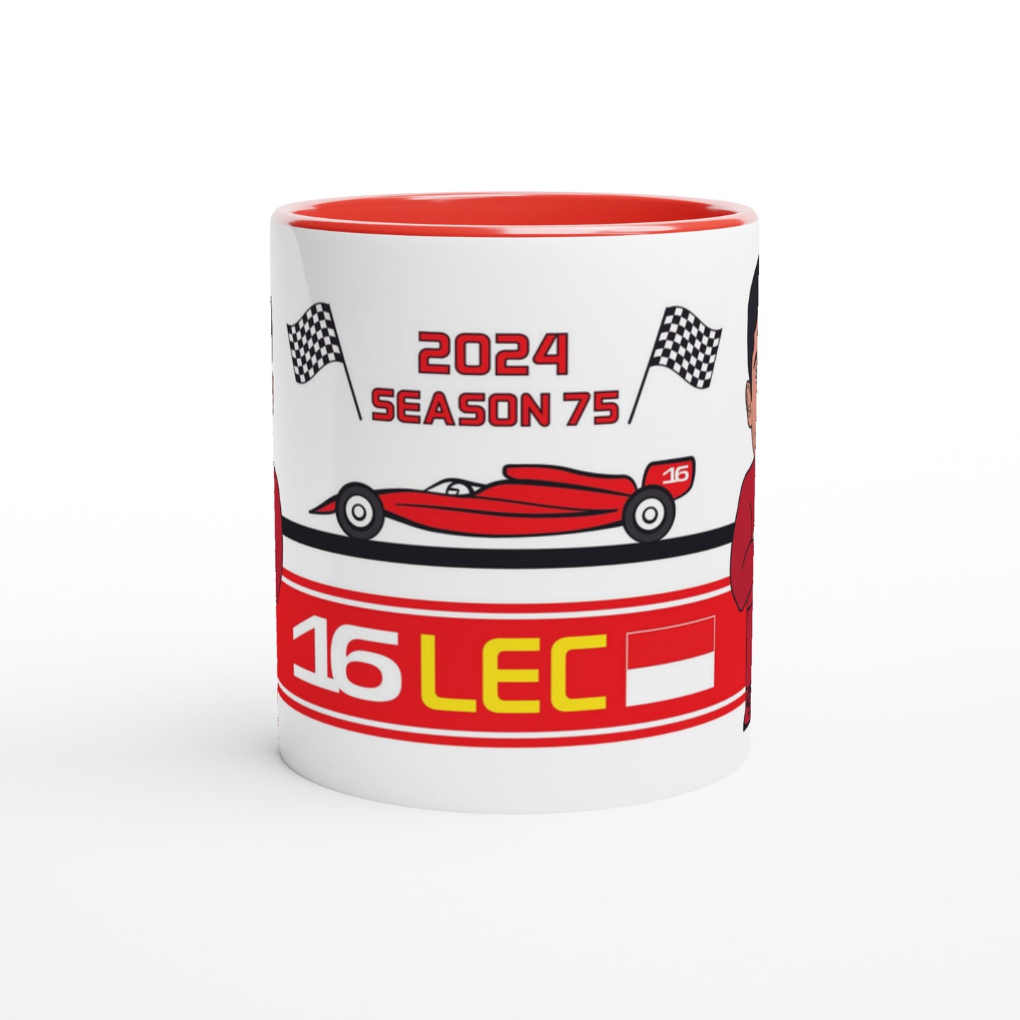 Formula 1 Mug Caricature of the 2024 Ferrari Driver Charles Leclerc