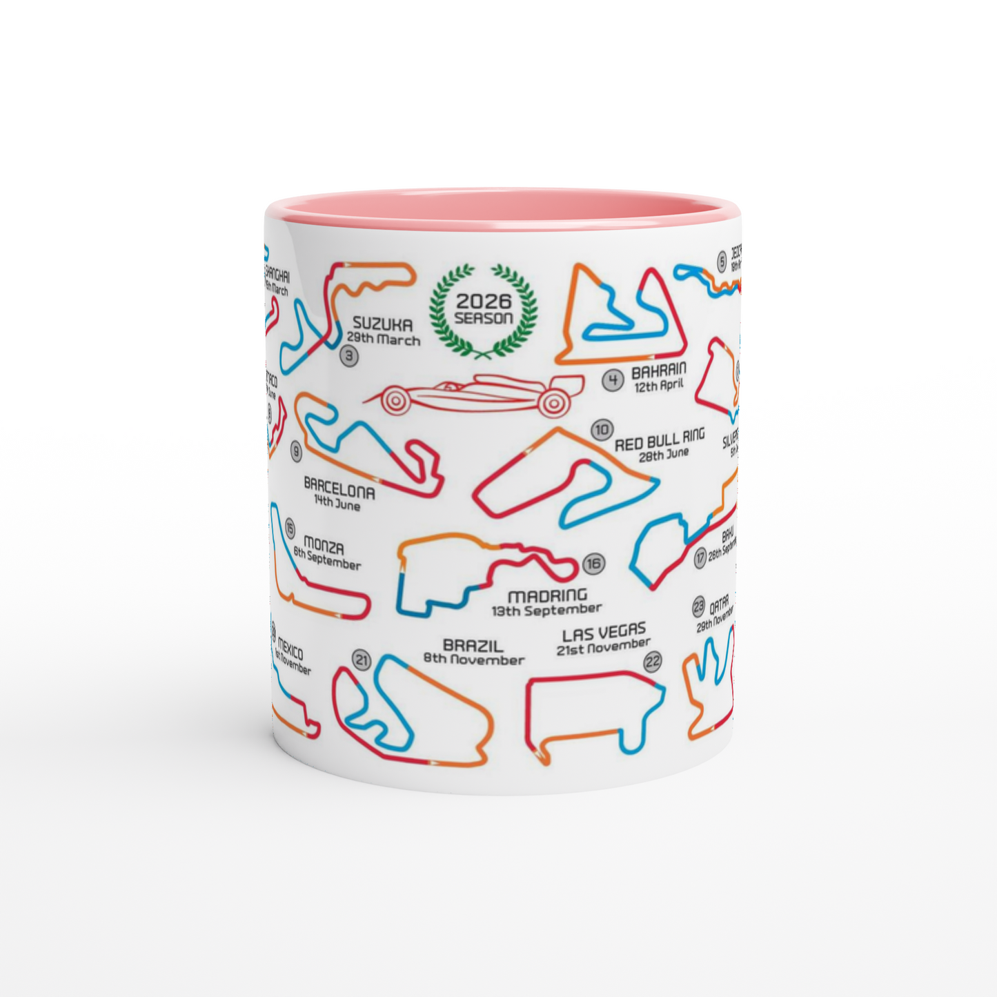 Formula 1 2026 Season Calendar and Circuits Mug