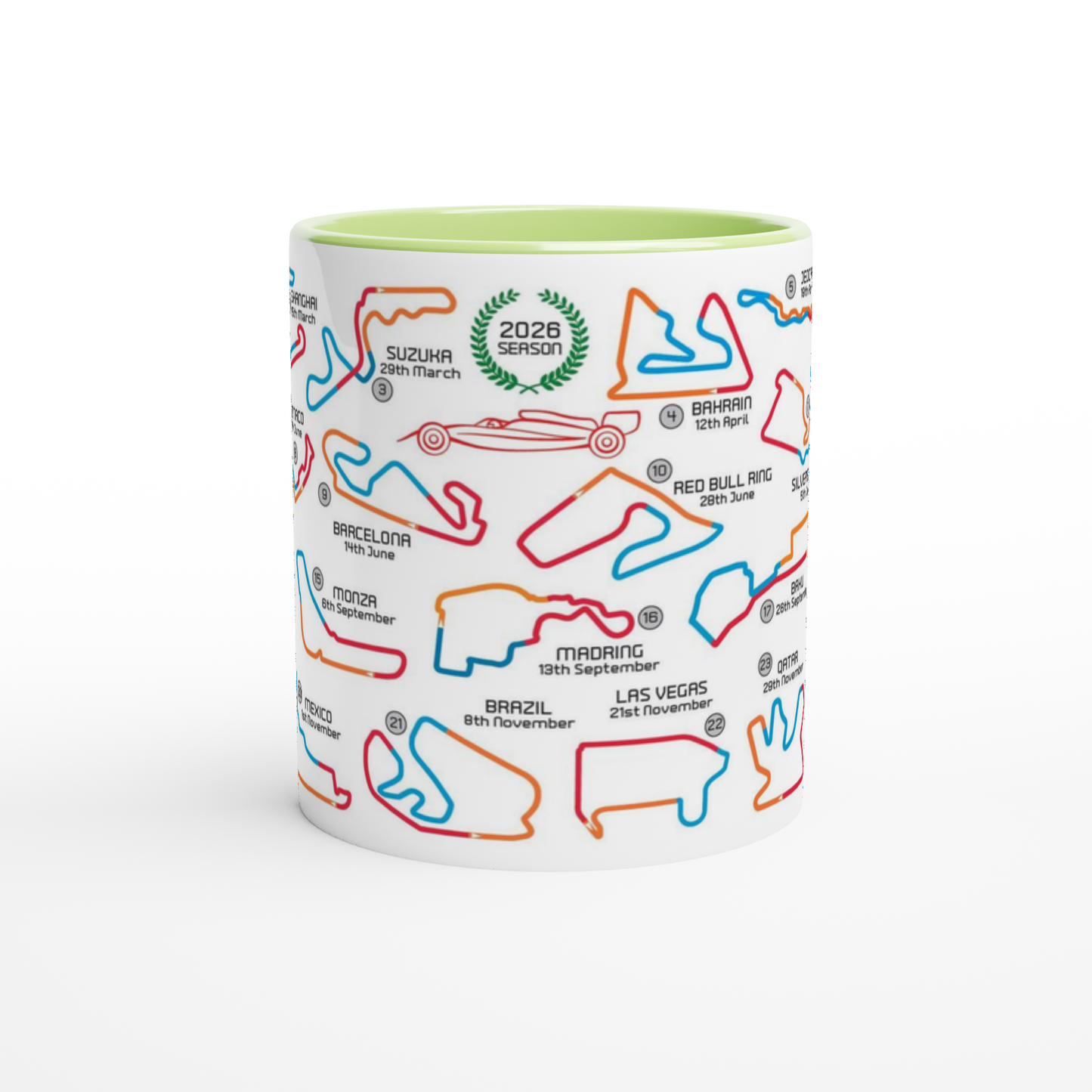 Formula 1 2026 Season Calendar and Circuits Mug