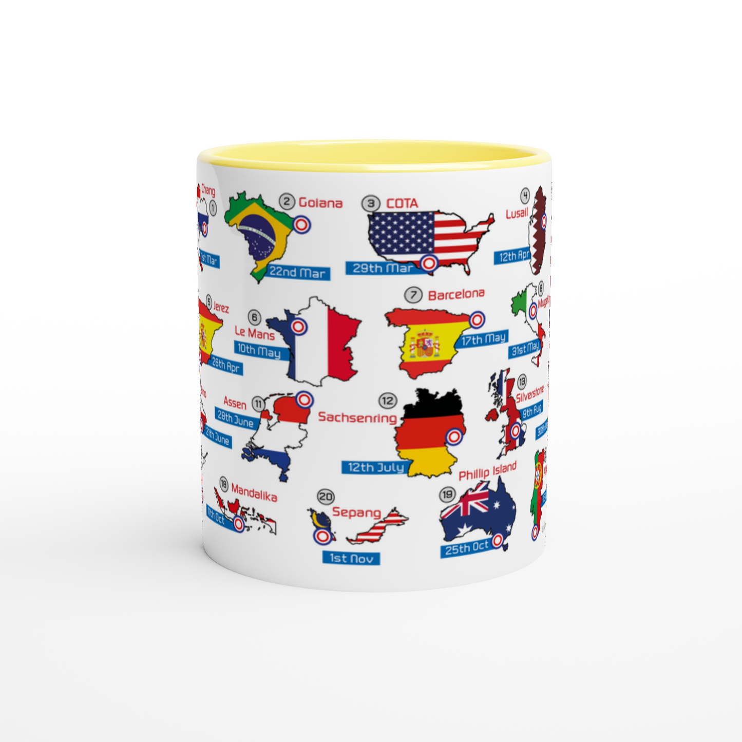 Fabio Quartararo MotoGP 2026 Season Fixtures Racing Calendar Mug