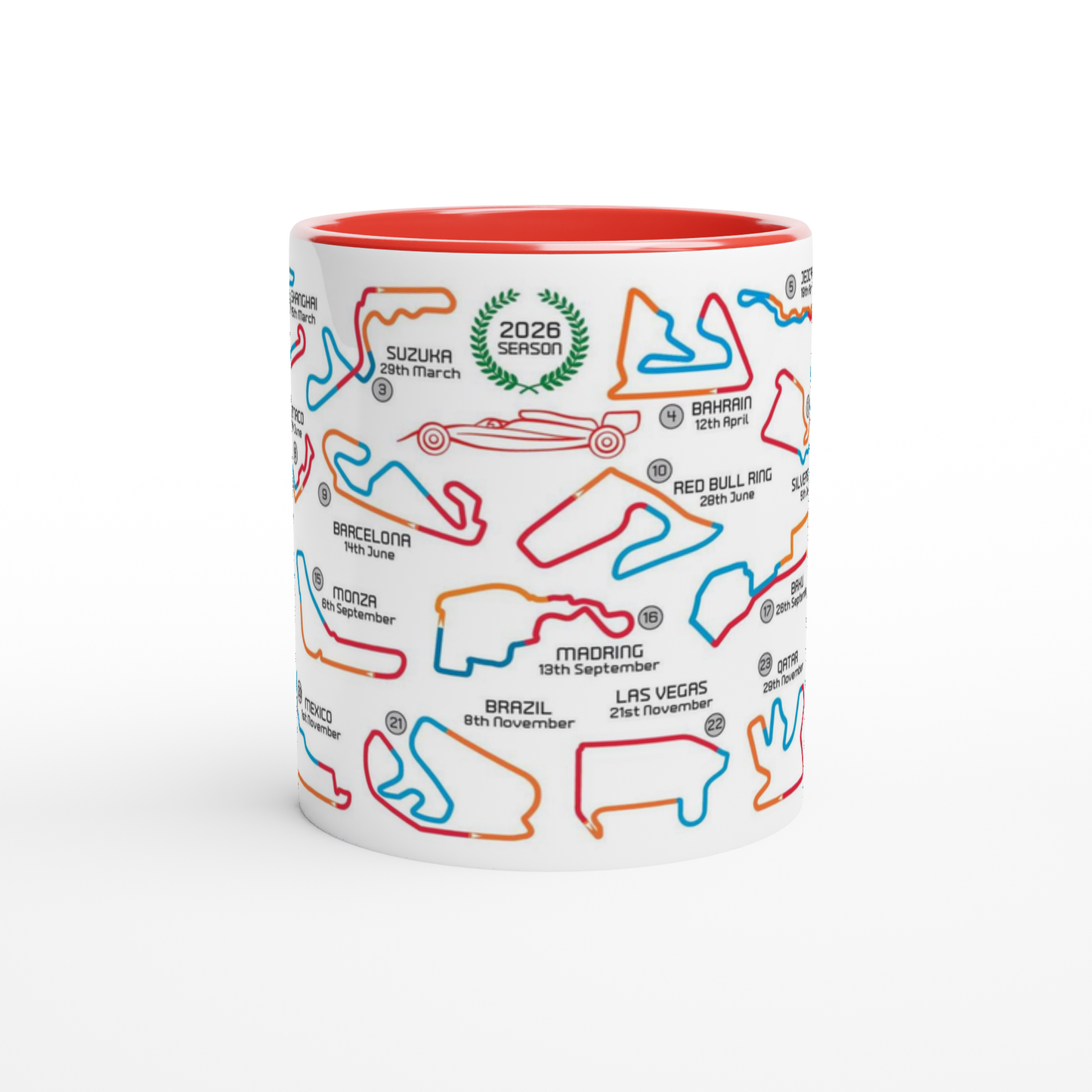 Formula 1 2026 Season Calendar and Circuits Mug