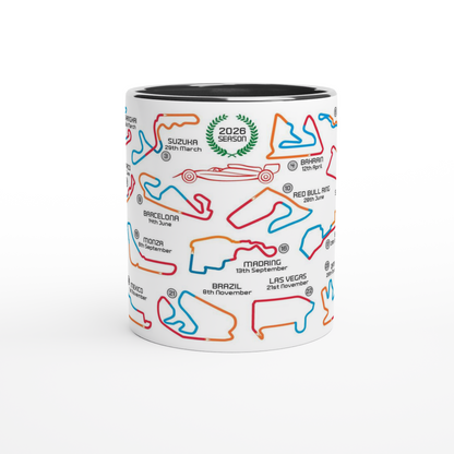 Formula 1 2026 Season Calendar and Circuits Mug