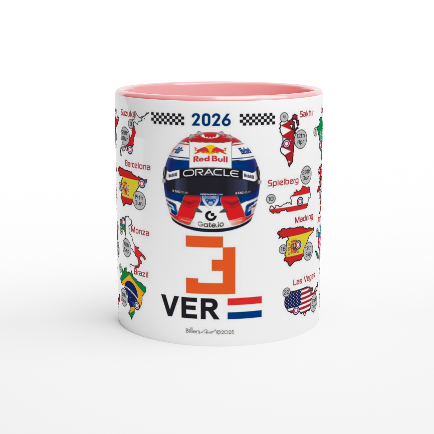 Max Versatappen 2026 Formula 1 Season Fixtures Mug