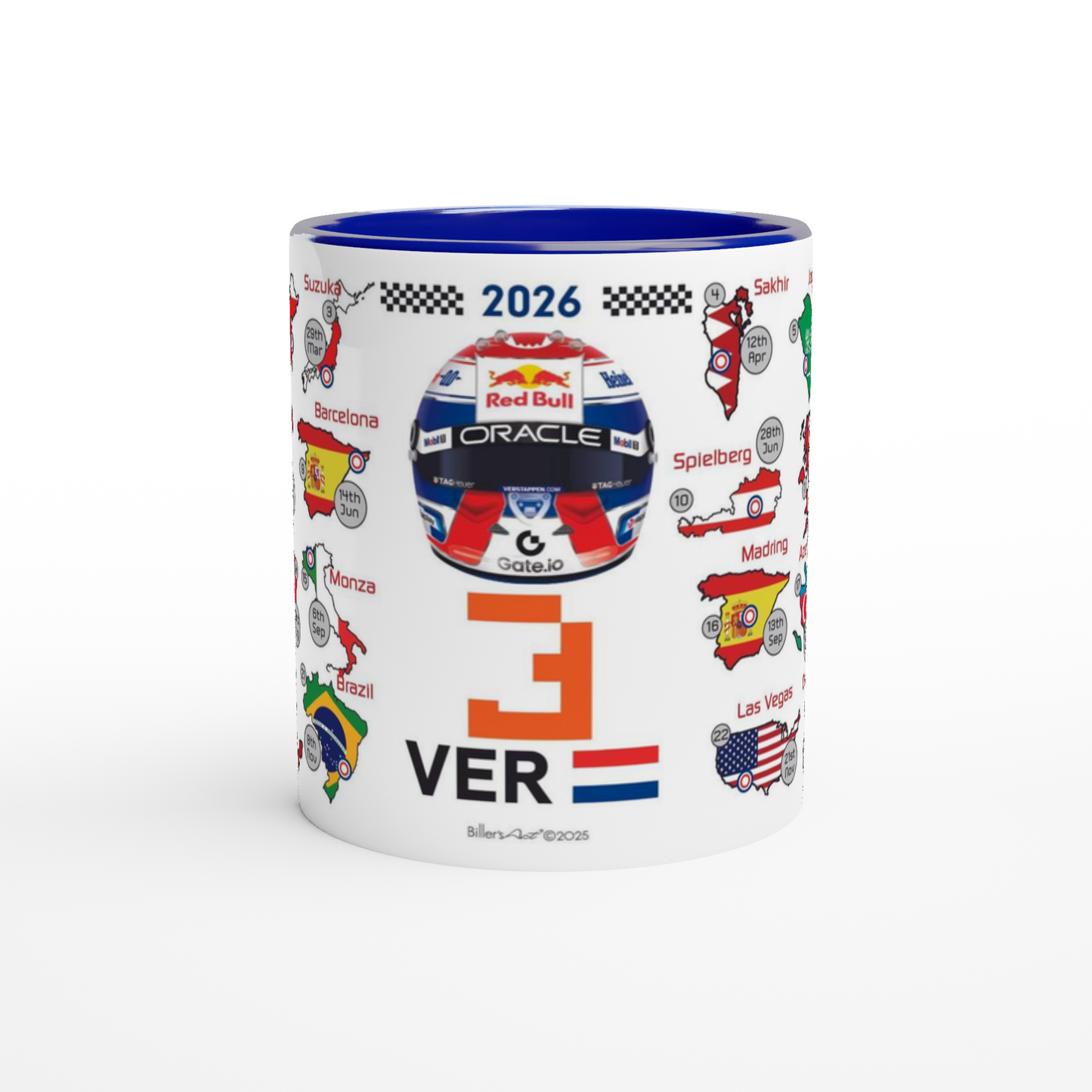Max Versatappen 2026 Formula 1 Season Fixtures Mug