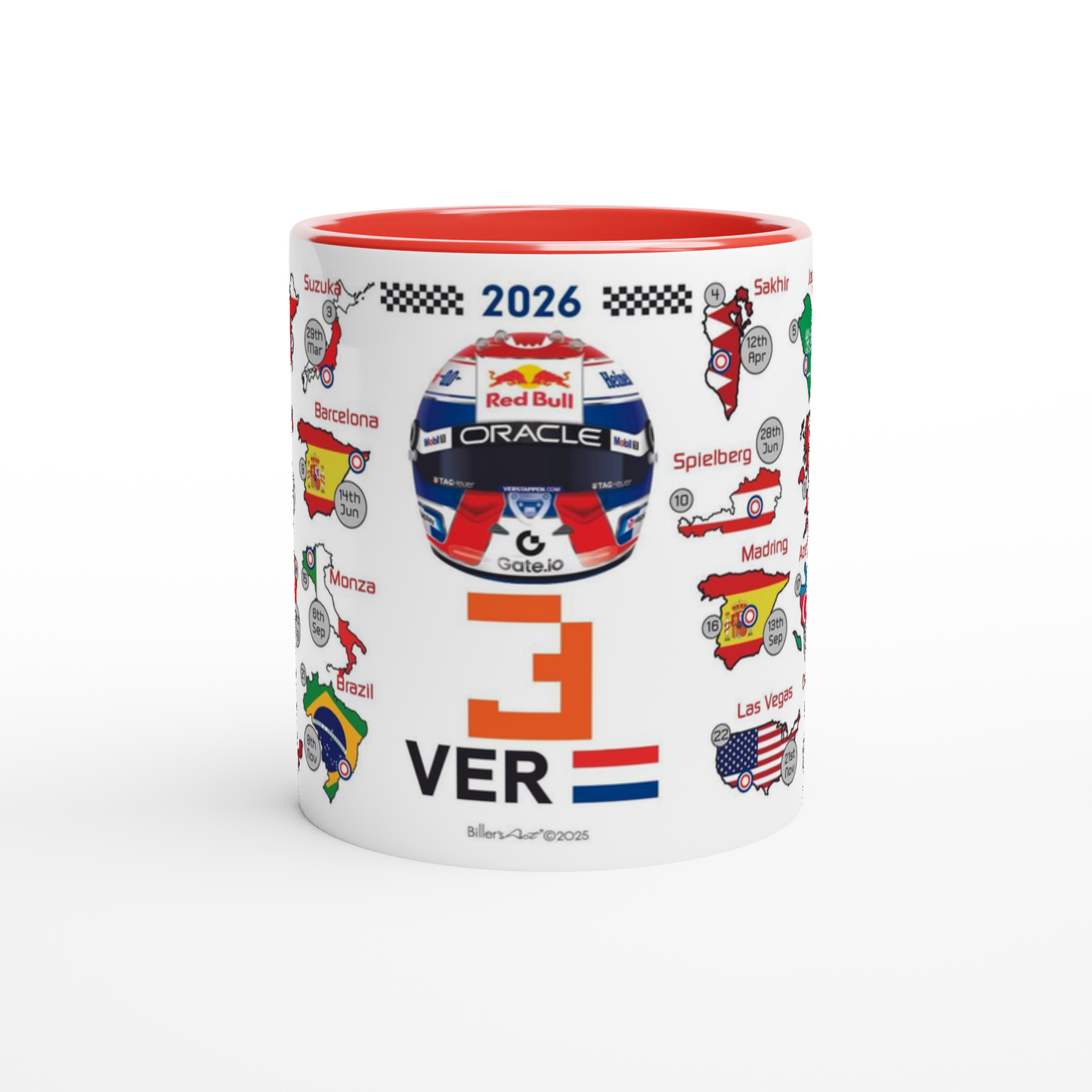Max Versatappen 2026 Formula 1 Season Fixtures Mug