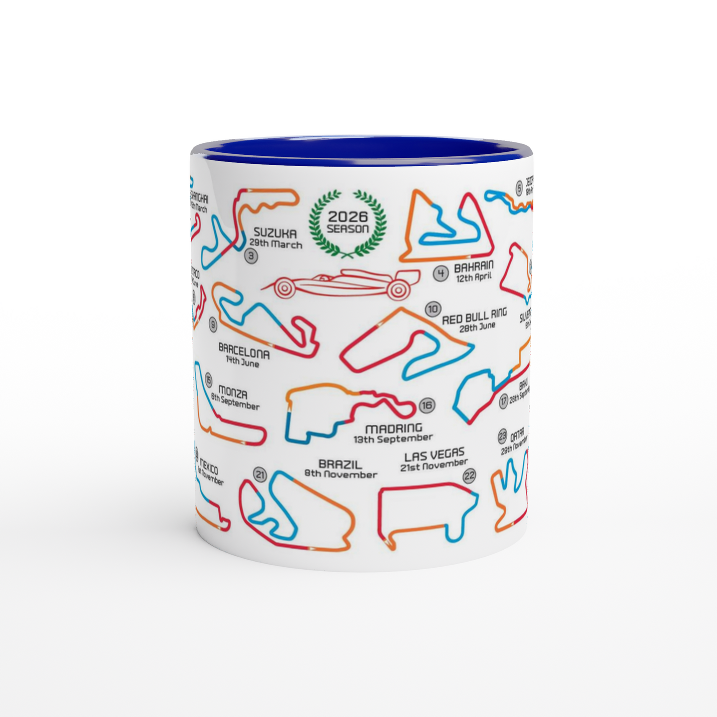 Formula 1 2026 Season Calendar and Circuits Mug