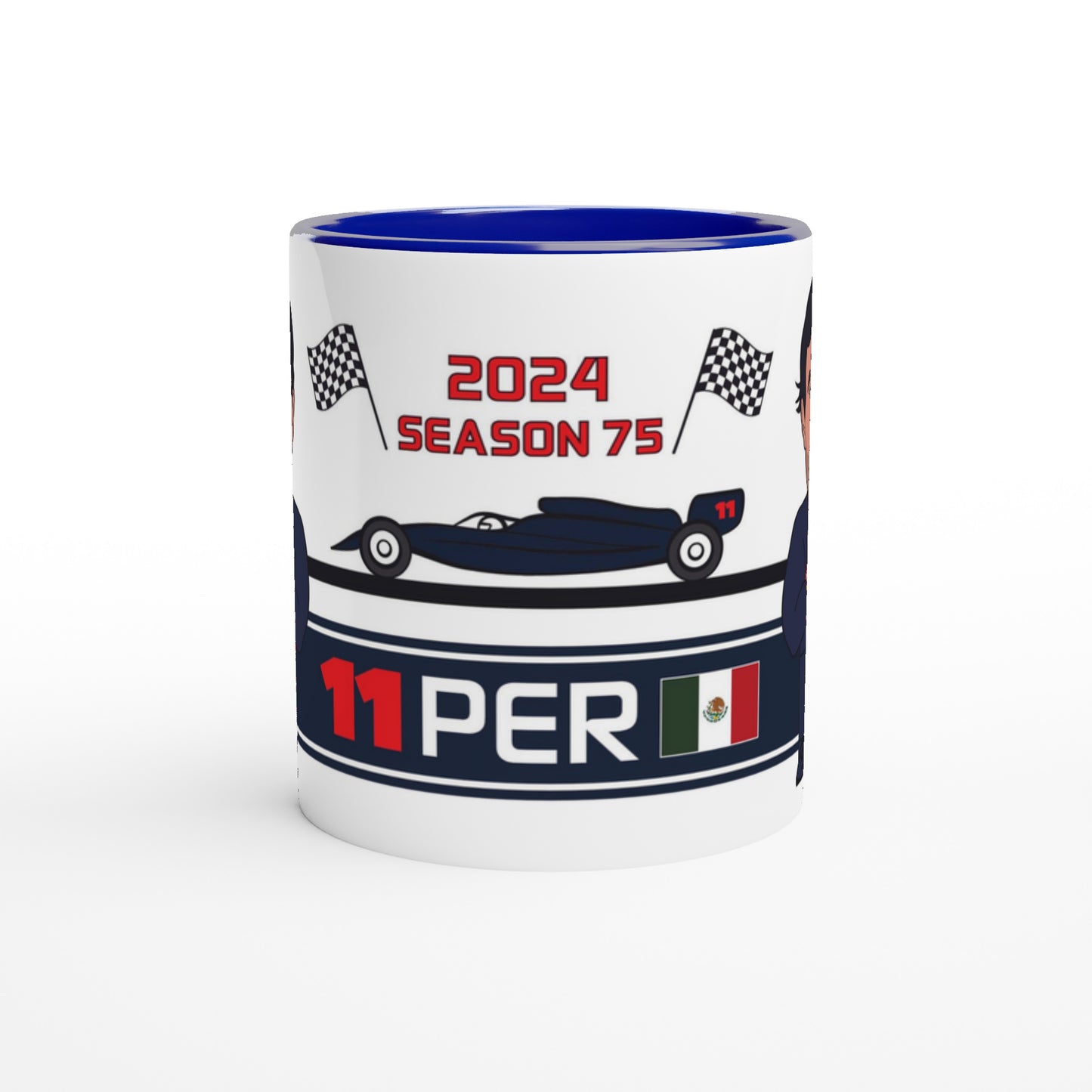 Formula 1 Mug Caricature of the 2024 Red Bull Driver Sergio Perez