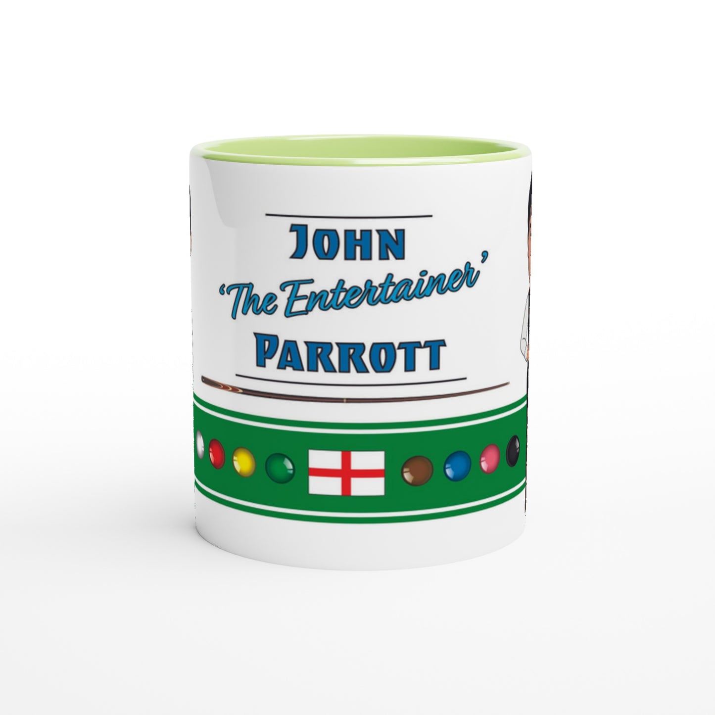 John Parrott Top 20 Snooker Legend Cartoon Mug