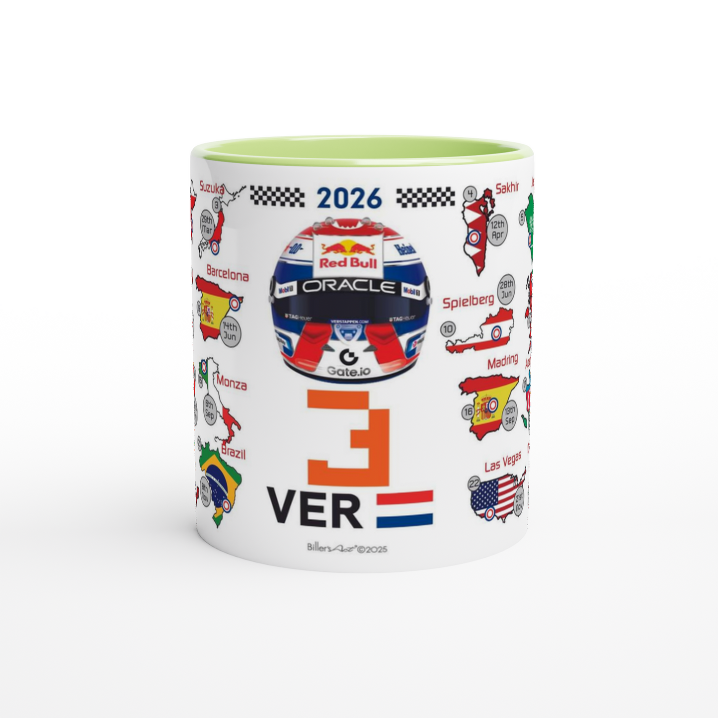 Max Versatappen 2026 Formula 1 Season Fixtures Mug