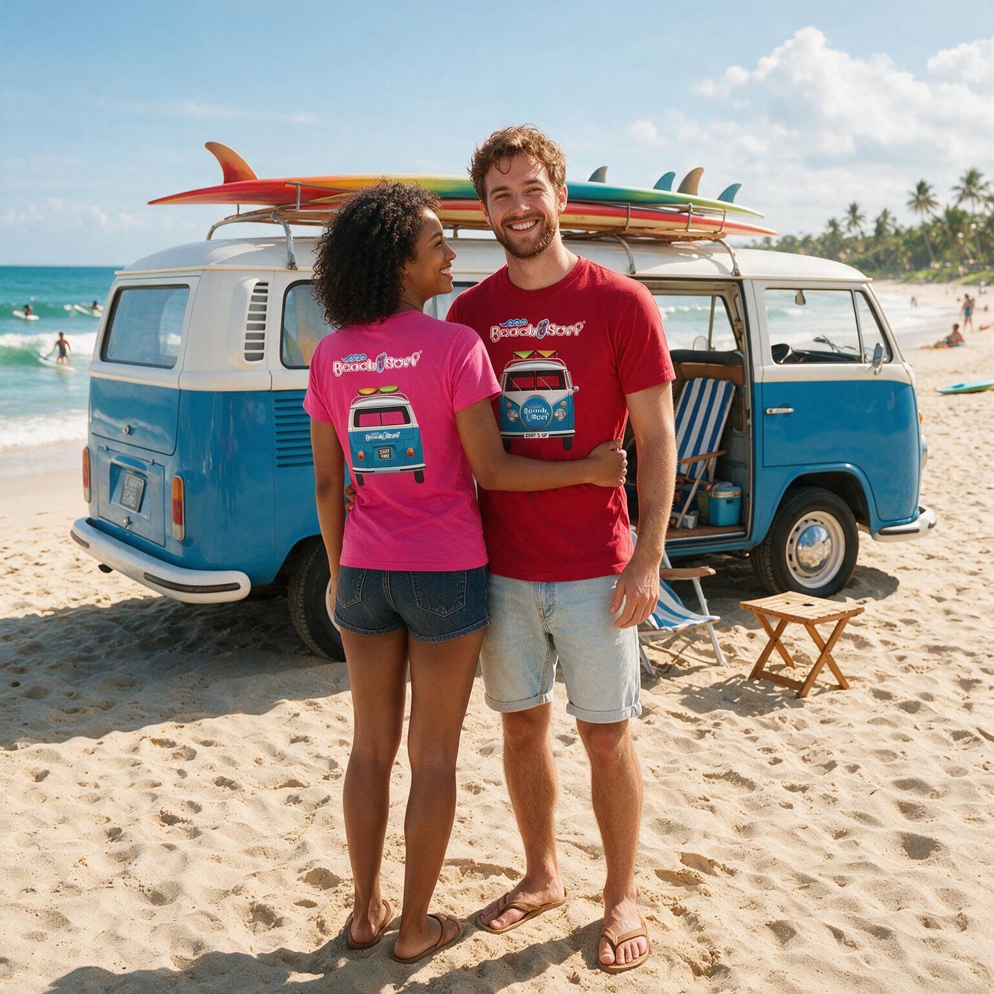Camper Van Surfer T-Shirt - BEACH & SURF Leisure Wear