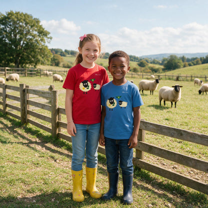 Childrens' Happy Sheep T-Shirt from the Farm Yard Collection