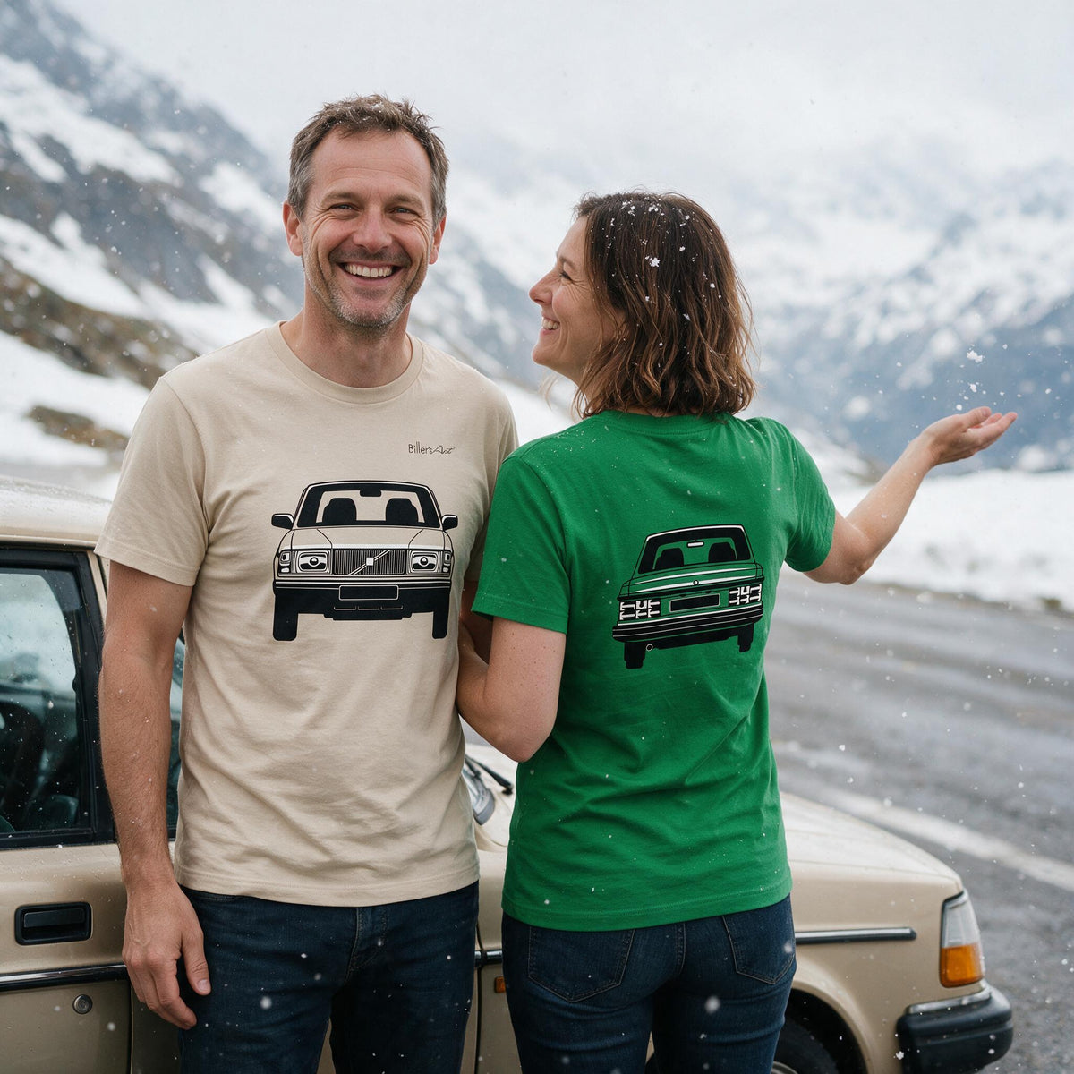 Volvo 240 1993 Front View High Quality T-Shirt