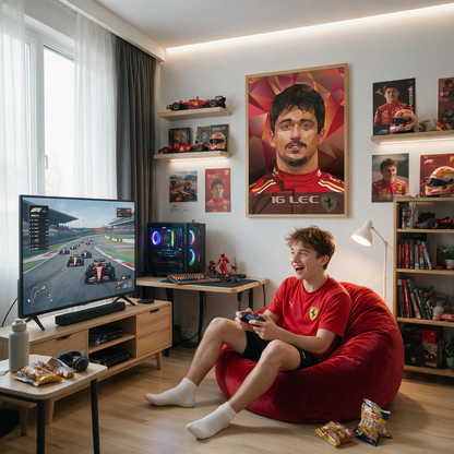 Charles Leclerc Formula 1 Prism Art Portrait Ferrari