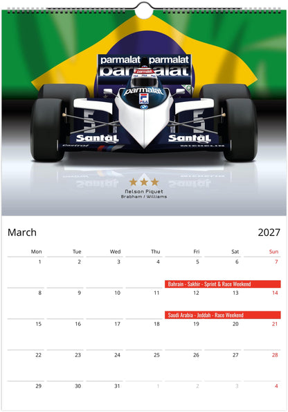 Top F1 Drivers of All Time 2027 Calendars