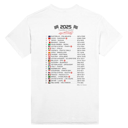 George Russell 2025 Race Calendar Formula 1 F1 T-Shirt