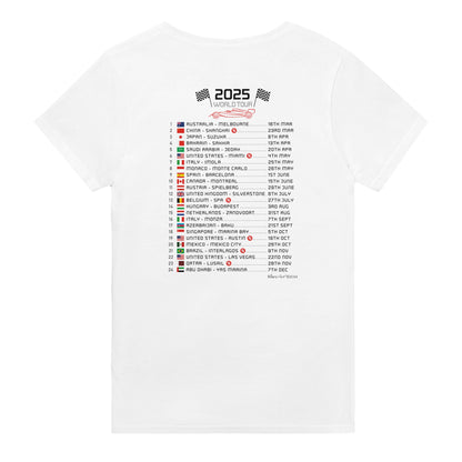 Oscar Piastri 2025 Race Calendar Formula 1 F1 T-Shirt