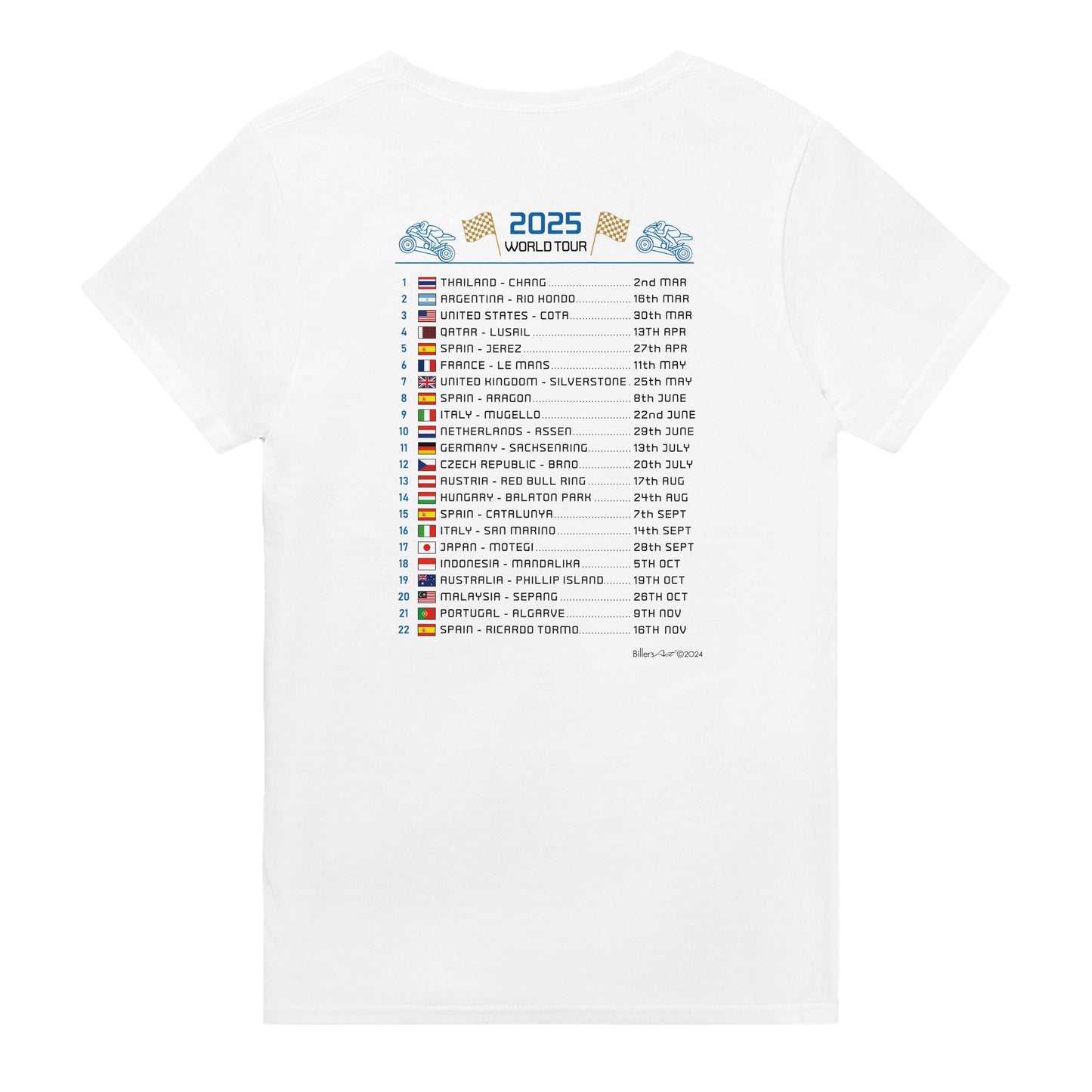 Pedro Acosta 2025 MotoGP Race Calendar T-Shirt