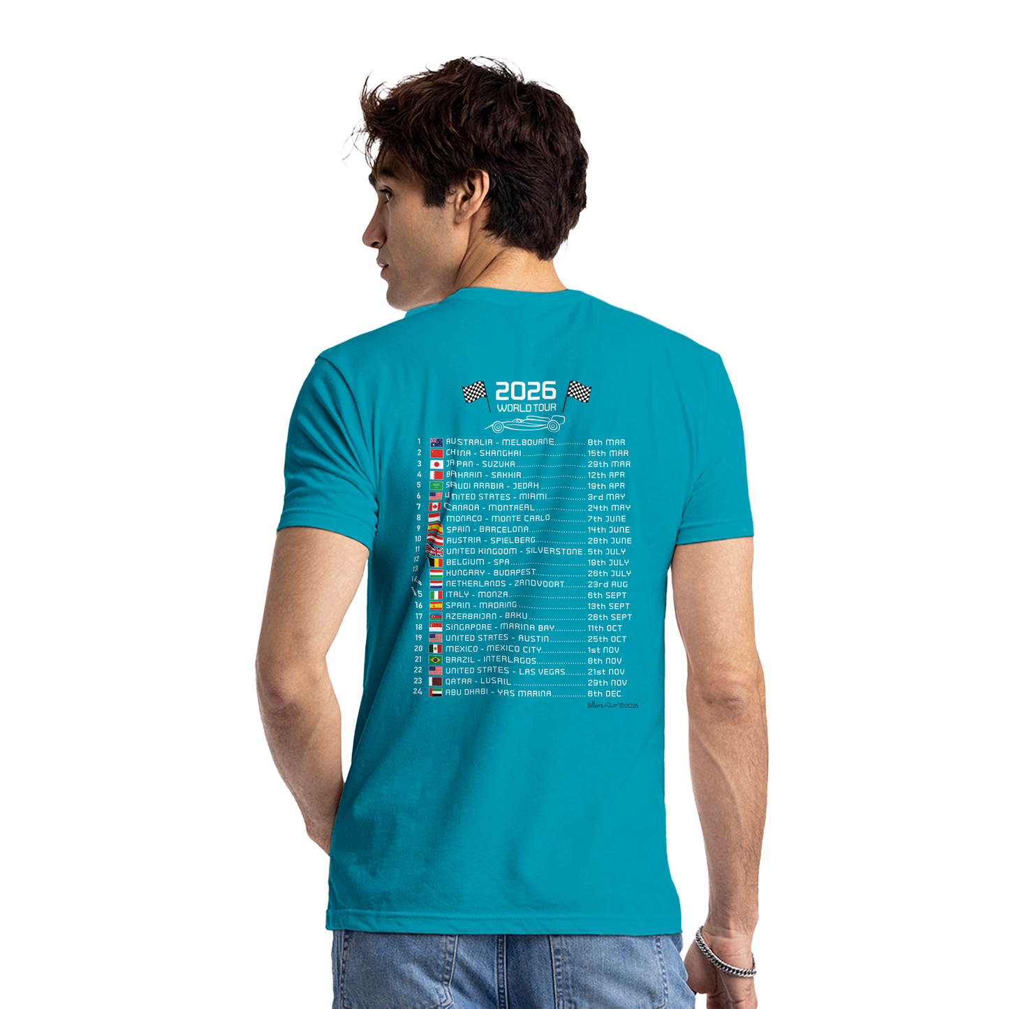 Kimi Antonelli 2026 Cartoon Calendar Formula 1 F1 T-Shirt