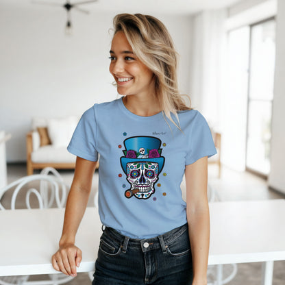 Day of the Dead Fire and Flowers Womens T-Shirt