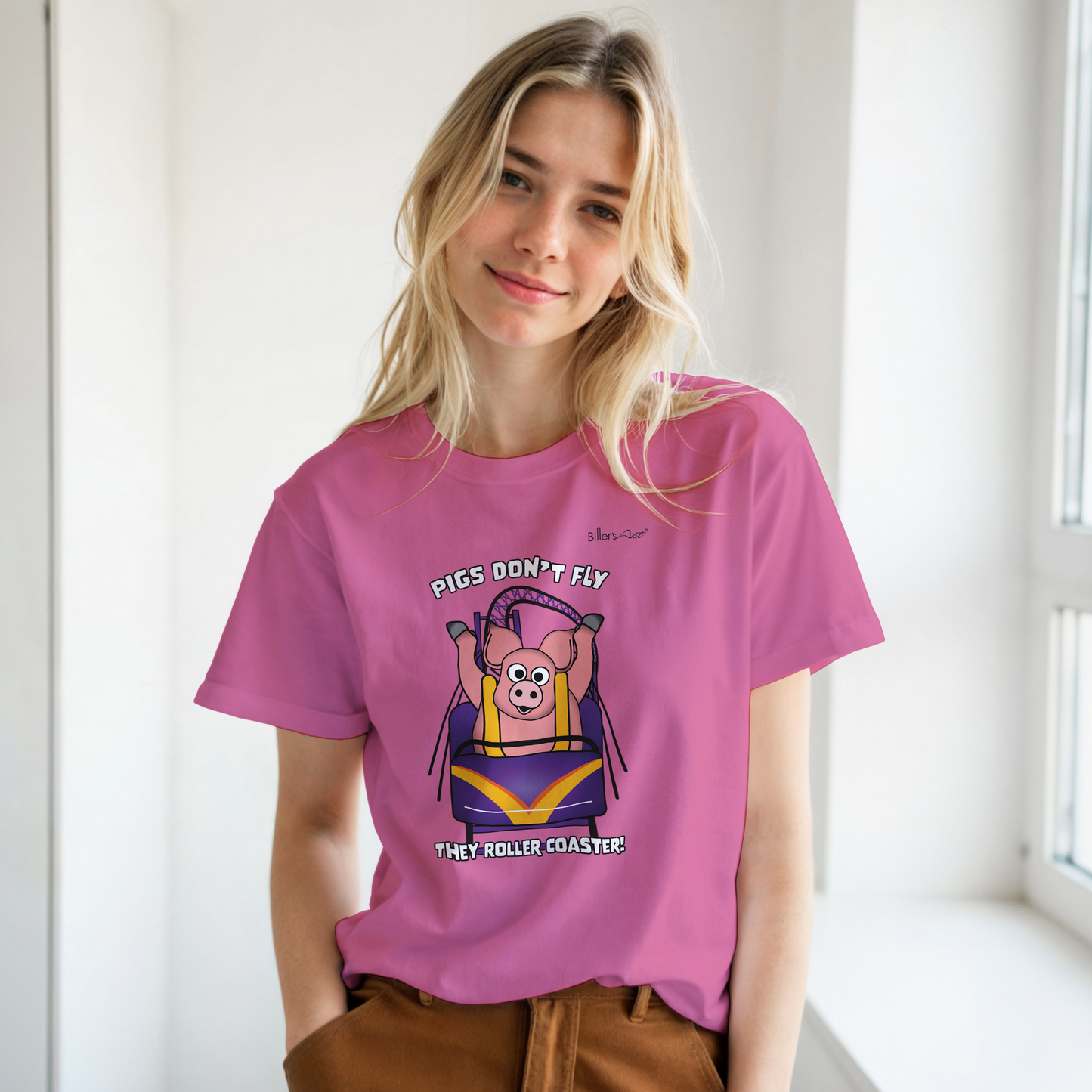 Pigs Don't Fly - Rollercoaster Womens' Slim Fit T-Shirt