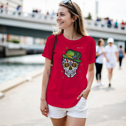 Day of the Dead Earth and Flowers Womens T-Shirt