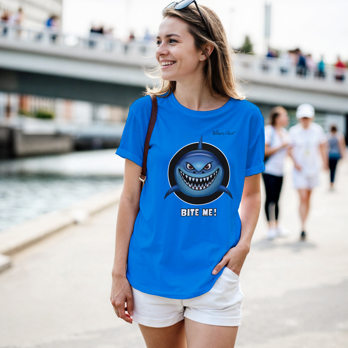 BEACH & SURF Leisure Wear - Bite Me Shark Womens Slim Fit T-Shirt