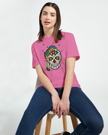 Day of the Dead Air and Flowers Womens T-Shirt.