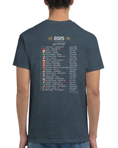 Lando Norris 2025 Race Calendar Formula 1 F1 T-Shirt Tee Shirt T Shirt