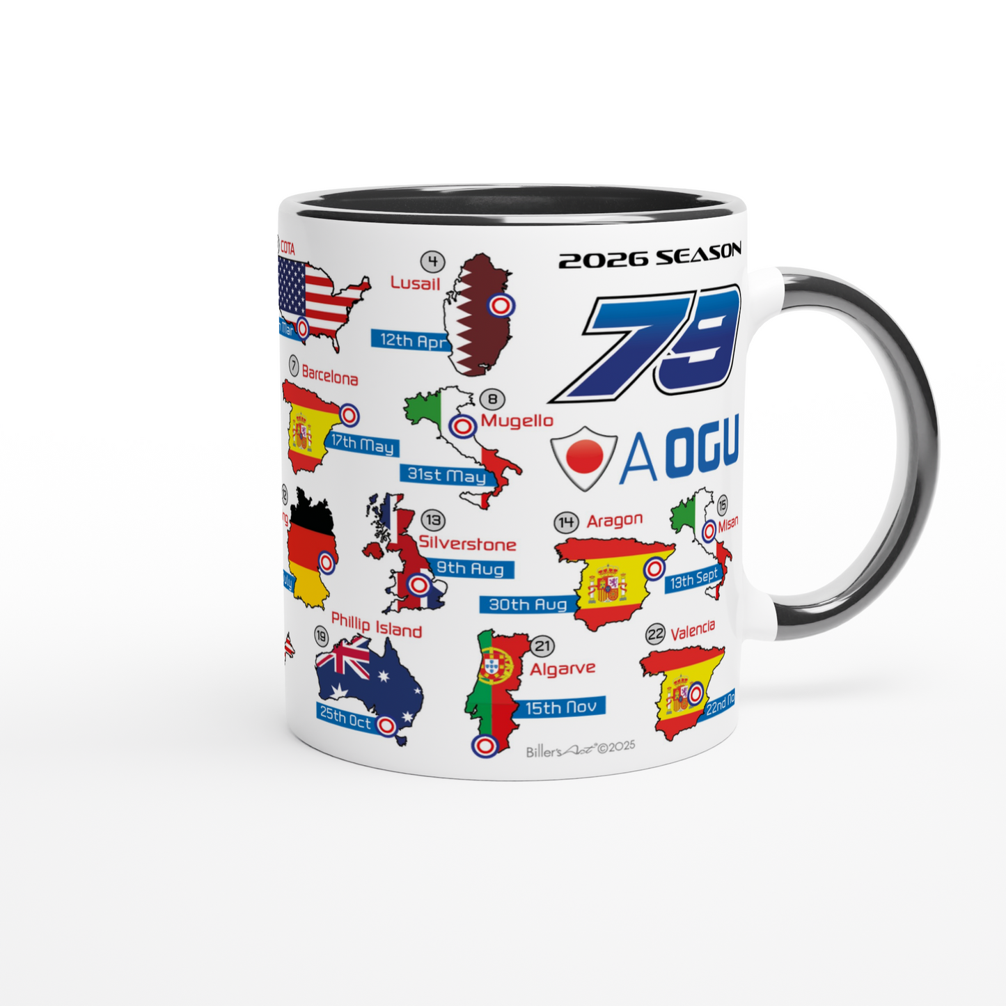 Miguel Ai Ogura MotoGP 2026 Season Fixtures Racing Calendar Mug