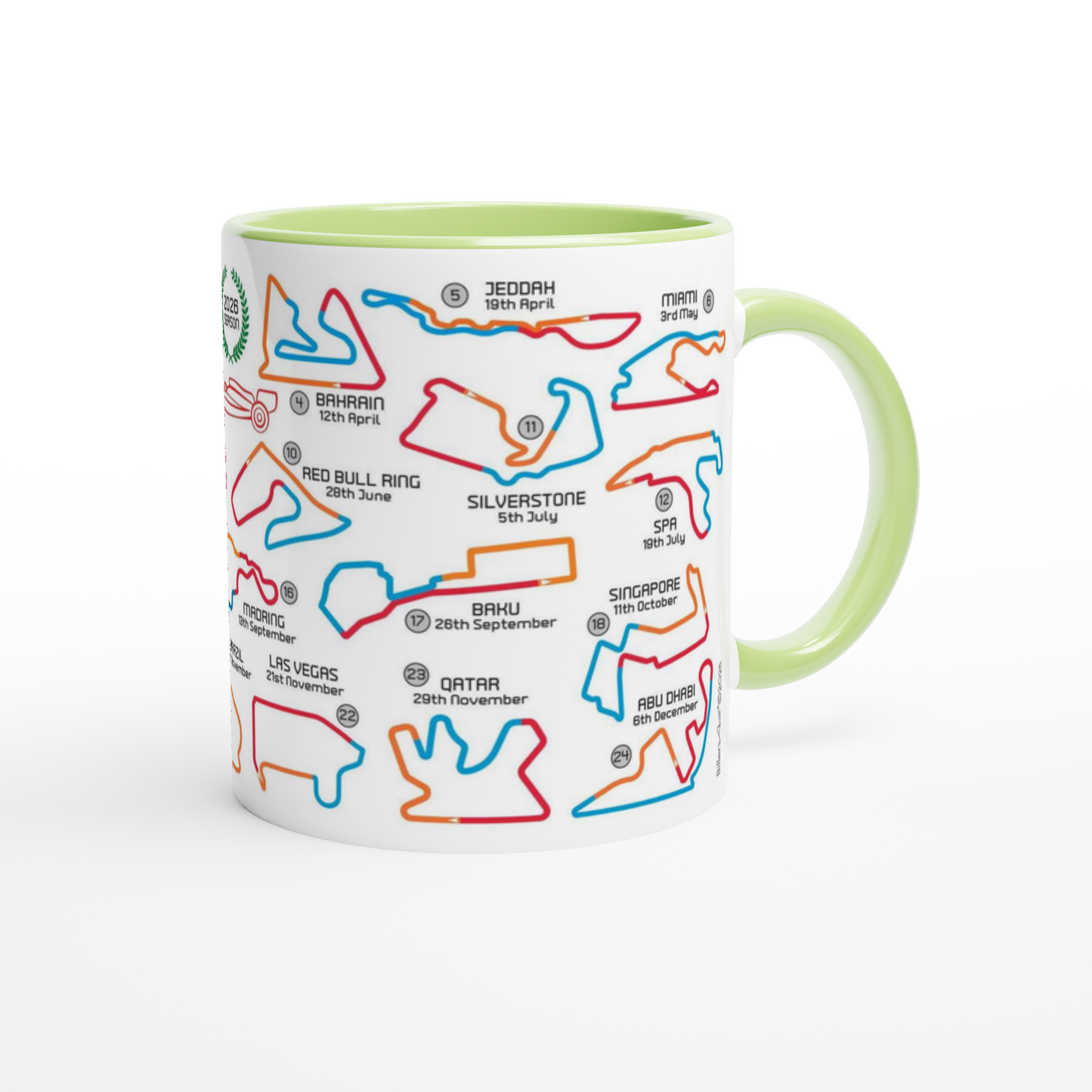 Formula 1 2026 Season Calendar and Circuits Mug