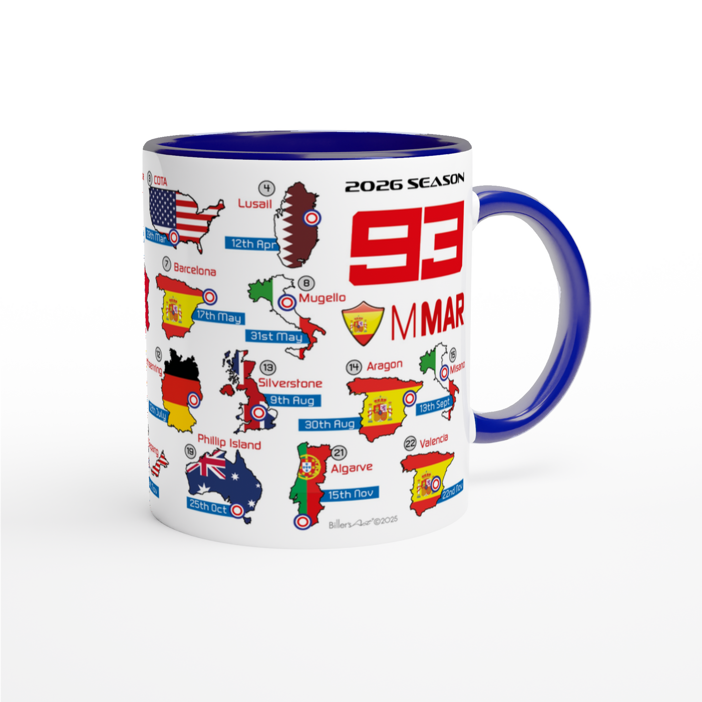 Marquez 93 MotoGP 2026 Season Fixtures Racing Calendar Marc Mug