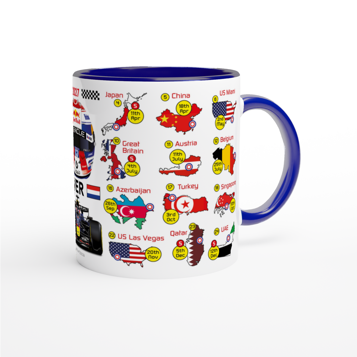 Max Verstappen 2027 Formula 1 Season Fixtures Mug