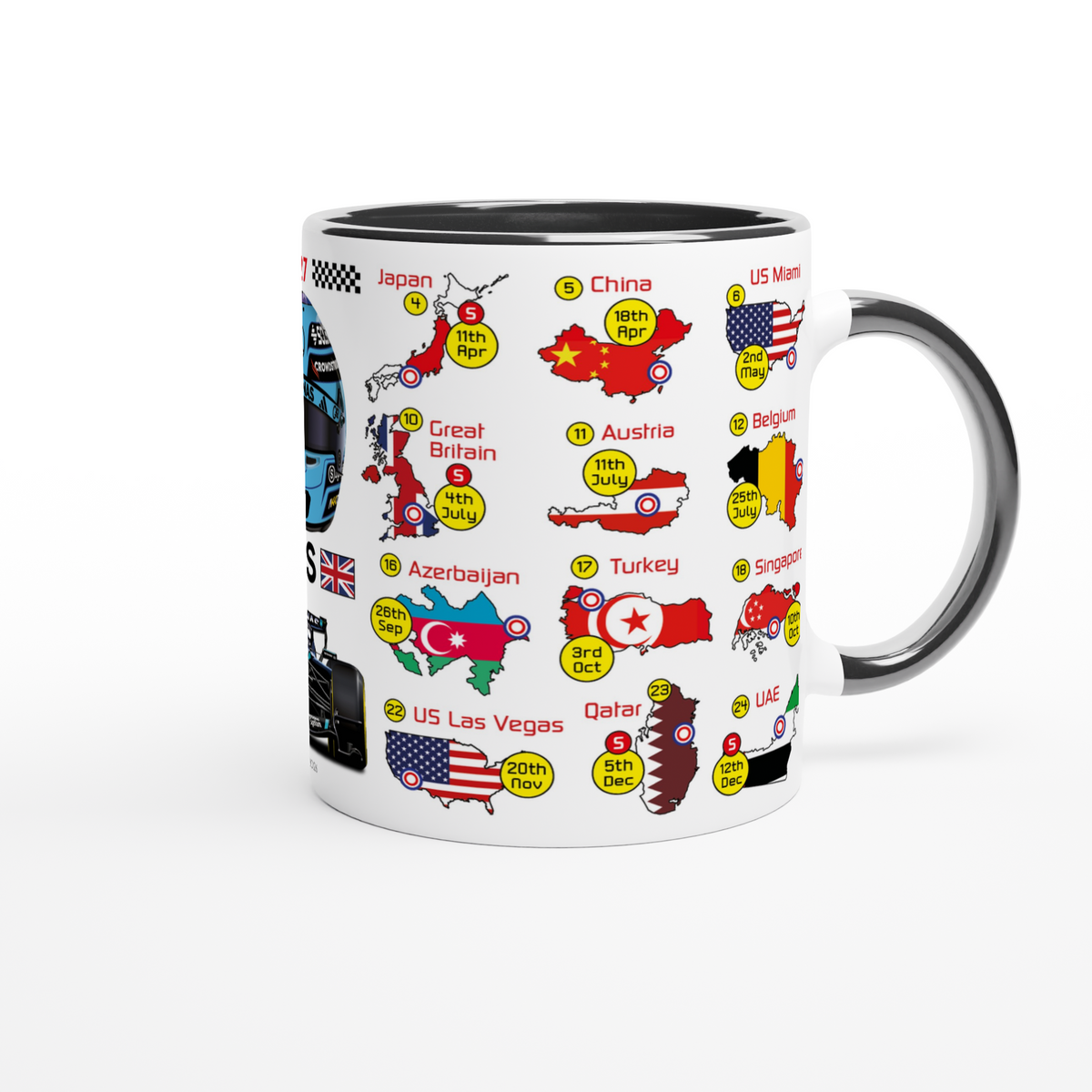 George Russell 2027 Formula 1 Season Fixtures Mug